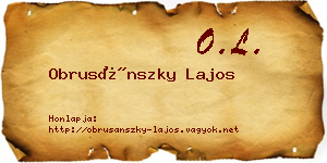 Obrusánszky Lajos névjegykártya